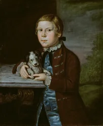 Menino da família Hallett com cachorro, 176676.