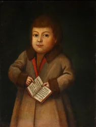 Rapaz com um livro de alfabeto, primeiro quartel do século XIX