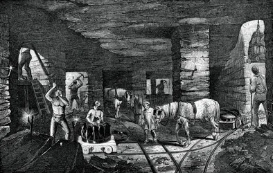 Mina de carvão de Bradley, perto de Bilston, 1886