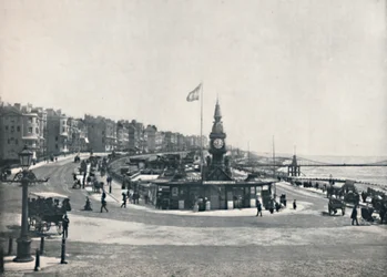 Brighton - Entrada para o aquário, mostrando o Chain Pier, 1895