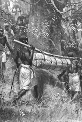 Trazendo o corpo de David Livingstones para a costa, África, 1873