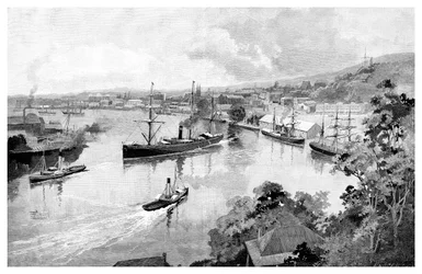 Brisbane a partir de Bowen Terrace, 1886