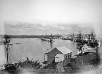 Rio Brisbane, sudeste de Queensland, Austrália, 1870-1880