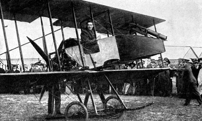 Avião britânico com arma de fogo rápido, Primeira Guerra Mundial, 1914