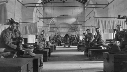 Quartel do exército britânico, Agra, Índia, 1916-1917