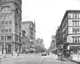 Broadway, ao norte de Chestnut Street, St. Louis, Missouri, EUA, c1900.