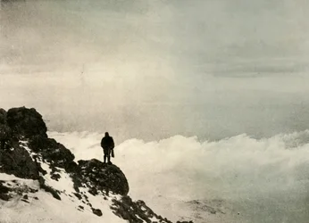 Brocklehurst, olhando para baixo do ... Monte Erebus, 1908, 1909