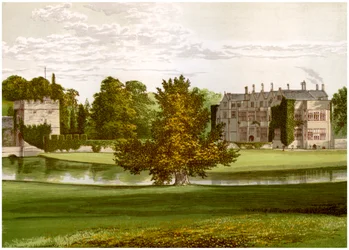 Castelo de Broughton, Oxfordshire, casa de Lord Saye e Sele, c1880