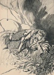 Bruce assistindo a aranha, c1907