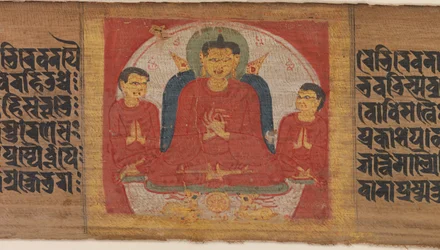 Buda com as mãos levantadas no Dharmacakra Mudra ..., ca. 1090