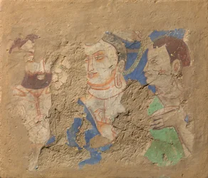 Buda com dois discípulos, c. 6º-7º século.