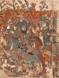 Missão do Burzuya Folio 5v, 6r de um Kalila Wa Dimna de Bidpai, século XVIII.