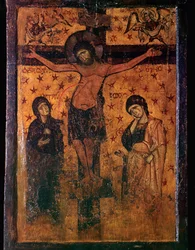 Ícone bizantino da crucificação
