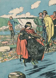 Canute ordena que a maré pare, c1907