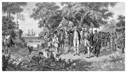 Capitão Cook reivindica Botany Bay, Nova Gales do Sul, Austrália, 1770 1886
