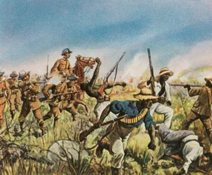 Capitão Franke lutando contra os Hereros, 1904, 1936.