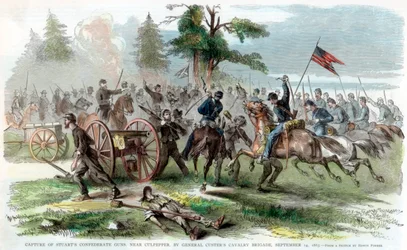 Captura de armas confederadas, perto de Culpeper, Virgínia, Guerra Civil Americana, 14 de setembro de 1863