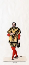 Capucius, figurino para a peça de Shakespeares, Henrique VIII, século XIX