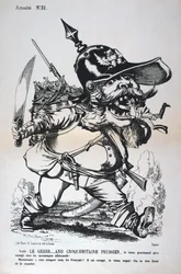 Caricatura de Guilherme I da Prússia, guerra franco-prussiana, 1870-1871.