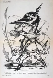 Caricatura de Guilherme I da Prússia, guerra franco-prussiana, 1870-1871.