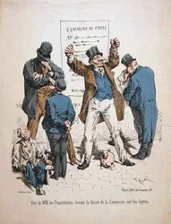 Caricatura dos proprietários, Paris Commune, 1871.