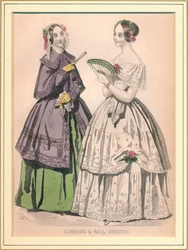Carruagem e vestidos de baile, séc.
