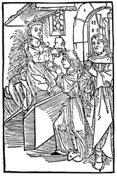 Cassandra, lendária princesa de Troia e profetisa, profetizando
