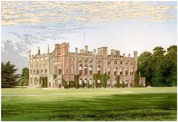 Cassiobury Park, Hertfordshire, casa do conde de Essex, c1880