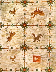 Decoração de teto em Neros Domus Aurea, Roma, Itália, 1928.