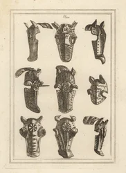 Chanfrons, champfrein ou shaffrons para cavalos barbudos