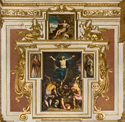 Capela de Nossa Senhora do Povo, 2º vão sul, Giovan Battista Trotti conhecido como Malosso, Ressurreição 1594, Bernardino Campi, San Giovanni nel deserto 1569, Catedral de Santa Maria Assunta, Duomo, Cremona, Lombardia, Itália (foto)