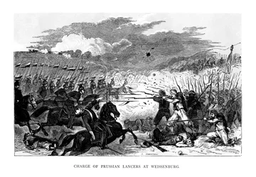 Carga dos lanceiros prussianos em Weissenburg, 1870, 1875