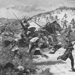 Carga dos escoceses na batalha de Homildon Hill, Northumberland, 1402 1905