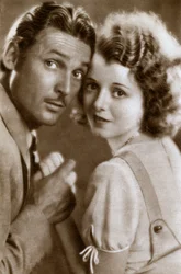Charles Farrell e Janet Gaynor, atores americanos, 1933
