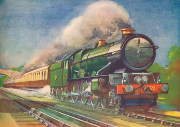 Cheltenham Flyer, GWR, pegando água em Goring, 1940