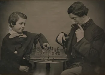 Jogadores de xadrez, década de 1850.