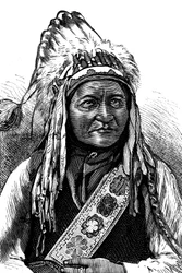 Chefe Sitting Bull, índio americano, século XIX
