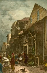Bairro chinês em San Francisco, c1885.