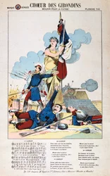 Coro de Girondins, partitura, guerra franco-prussiana, 1870-1871.