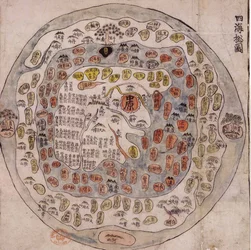 Mapa de Chonhado de All Under Heaven, meados do século XVIII.
