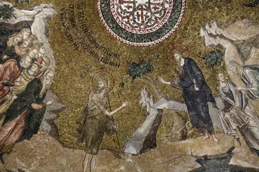 Chora Church Museum : mosaico do jovem Jesus (à esquerda: Templos médicos) Istambul Turquie
