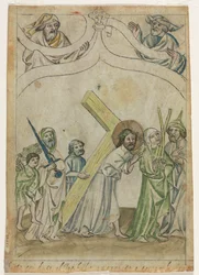 Cristo coroado de espinhos para Cristo carregando a cruz verso, c. 1410