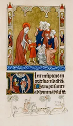 Cristo sendo encontrado por sua mãe no templo discutindo com os médicos, c1310-1320