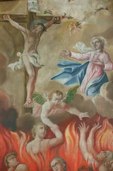 Igreja de Saint-Nicolas de Veroce. Crucificação de São Nicolau de Veroce França