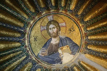 Igreja de São Salvador de Chora. Mosaico do Cristo Pantocrator (en gloire) Istambul Turquie