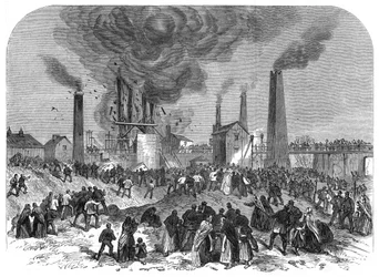 Desastre da mineração de carvão, Oaks Colliery, Barnsley, Yorkshire, dezembro de 1866