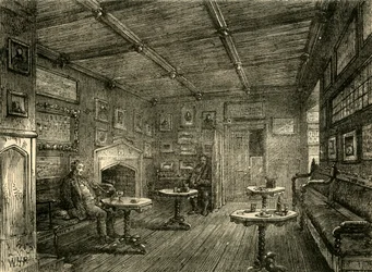 Sala de café em St. Johns Gate, c1872.
