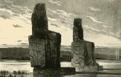 Colossal Staues em Tebas, 1890.