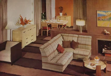 Sala de jantar - estar combinada em Nova York, 1938
