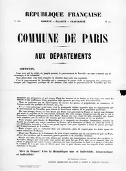 Commune de Paris, dos cartazes políticos franceses da Comuna de Paris, maio de 1871